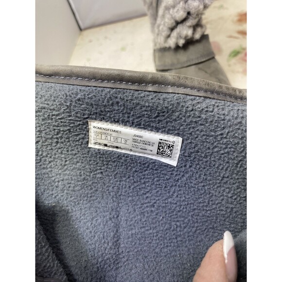 MERRELL Encore Kassie Tall Wool Fashion Boot Size 7 Castlerock Gray Side Zip - Picture 11 of 12